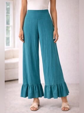 ✨ Matilda Jane Fold Over Ruffle Hem Cotton Pants Size L